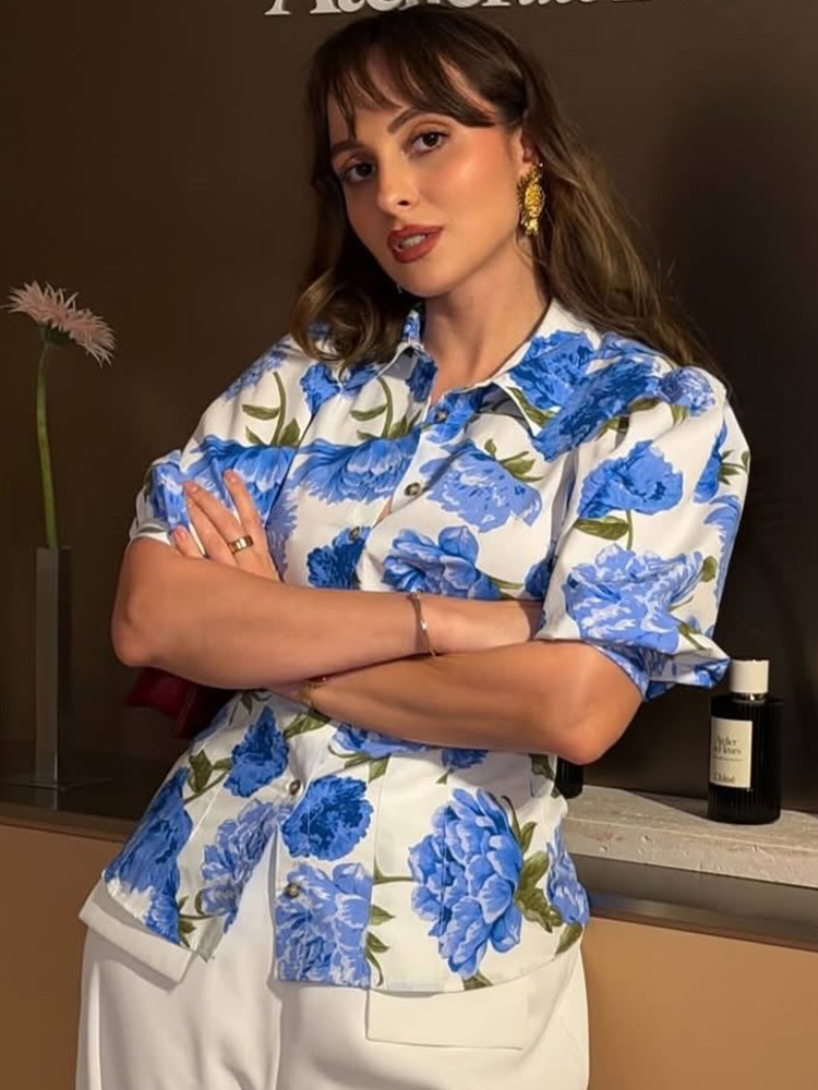 Resort Shirt Floral - HH Women's Summer Fashion Lapel Single