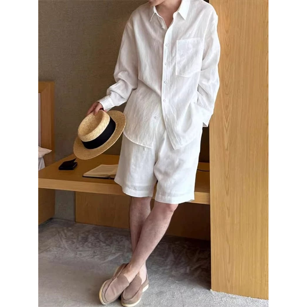 Linen Shirt Breathable - Lightweight Breathable Cotton Linen Shirt Set