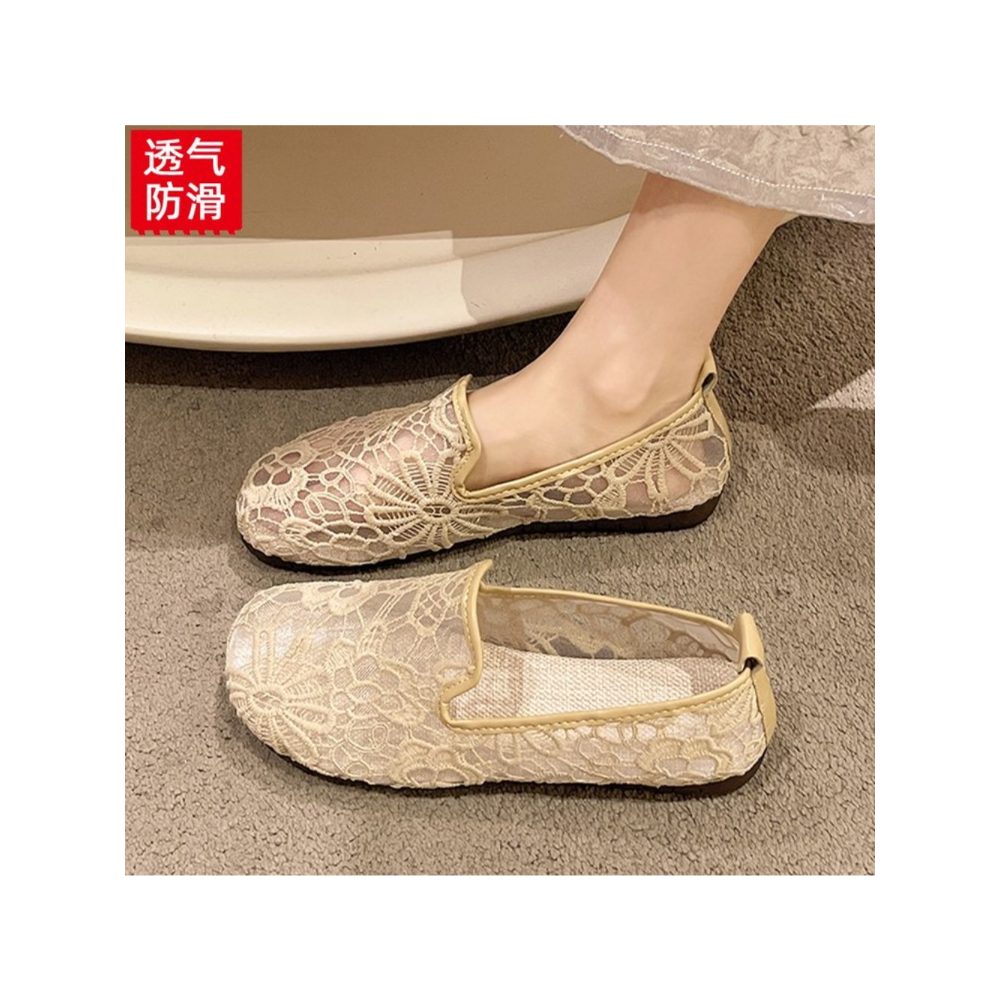 Espadrille Slip On - Chic Lace Mesh Hollow Out Espadrilles