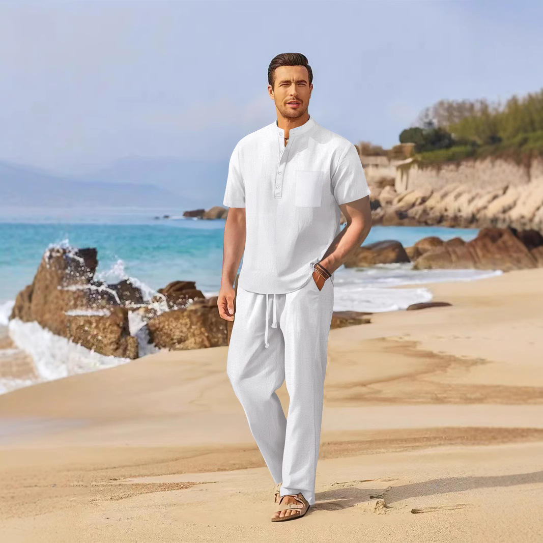 Loose Casual Cotton Linen Men' – обзор и цена Linen Shirt Breathable