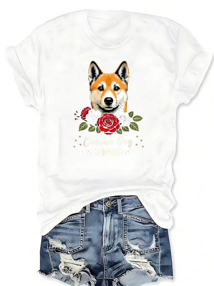 Canaan Dog Rose Floral Graphic – обзор и цена Tee Graphic Print