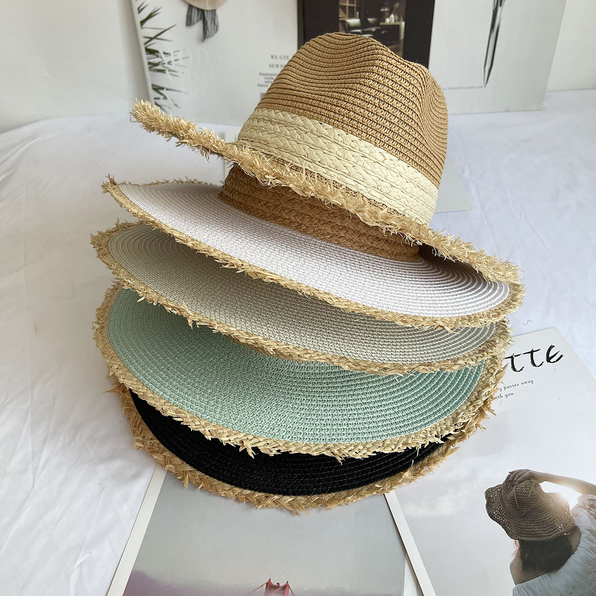Fringed Brim Panama Hat Wide B – обзор и цена Bucket Hat Straw