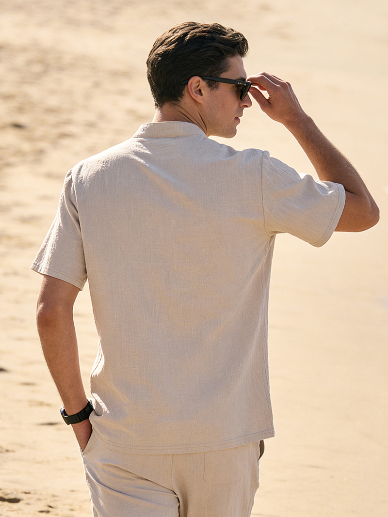 Men's Cotton Linen Henley Shir – обзор и цена Linen Shirt Breathable