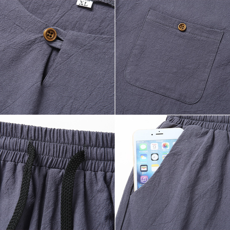 High-quality fashionable men's – обзор и цена Short Linen Drawstring