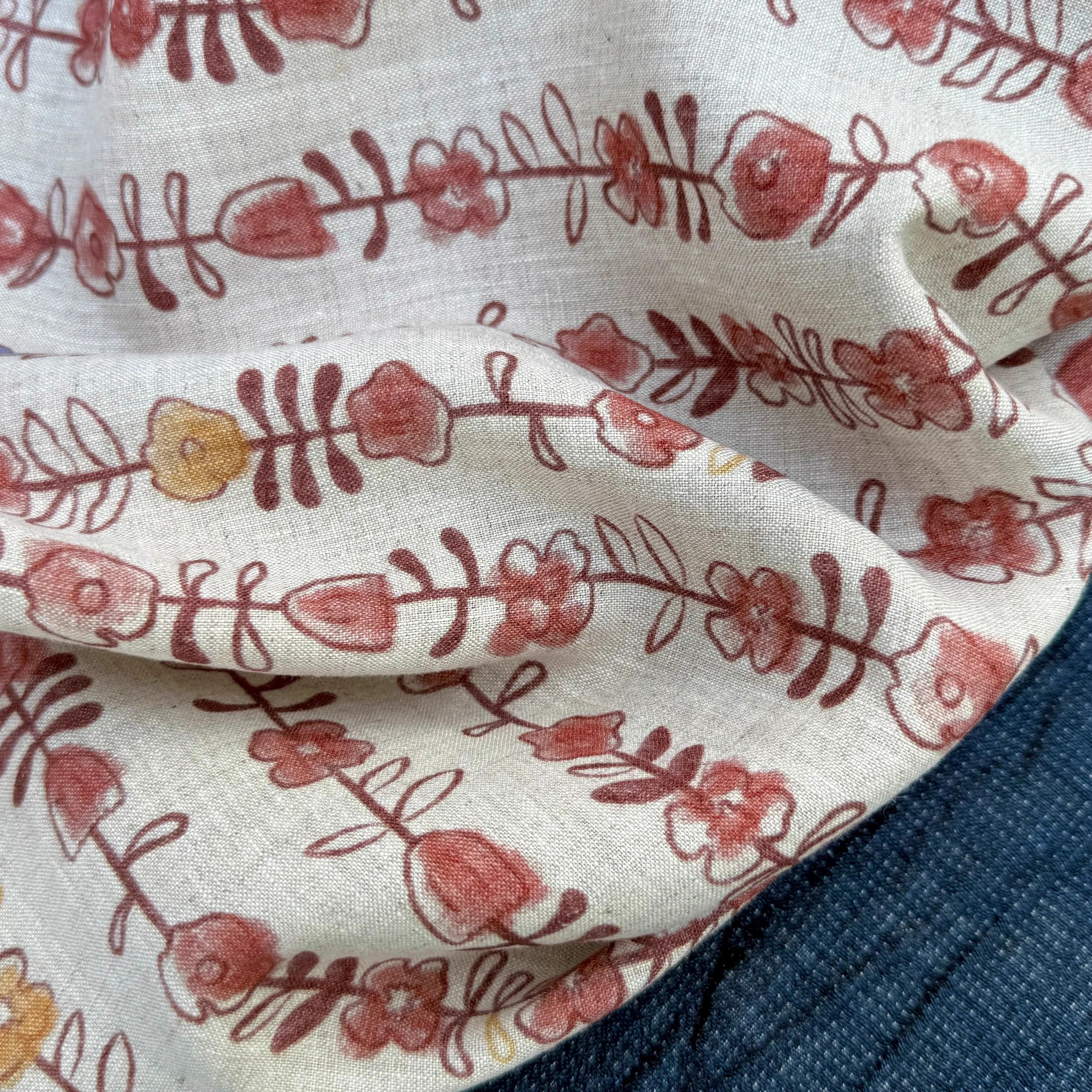 1yard Unique flowers print fab – обзор и цена Linen Shirt Breathable