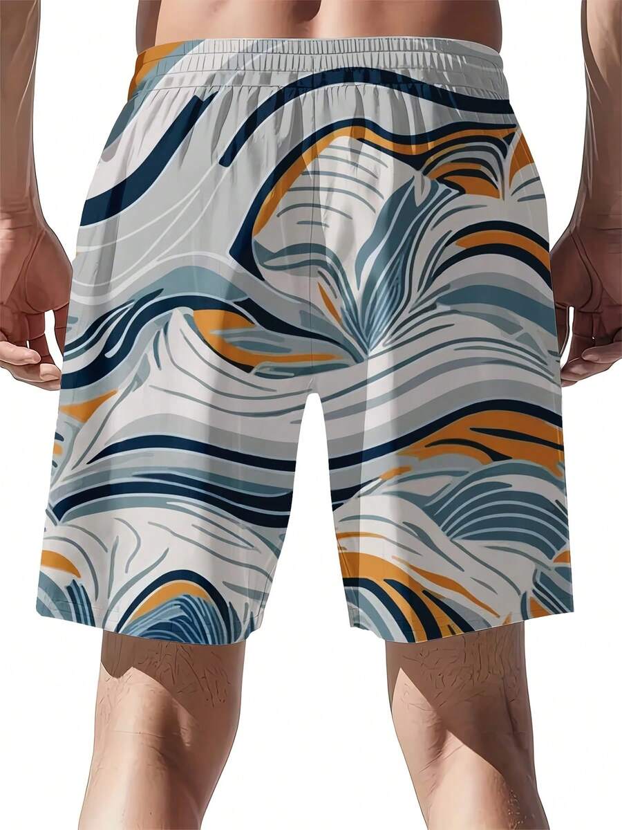 Mens Full Print Beach Shorts A – обзор и цена Swim Trunk Quick Dry