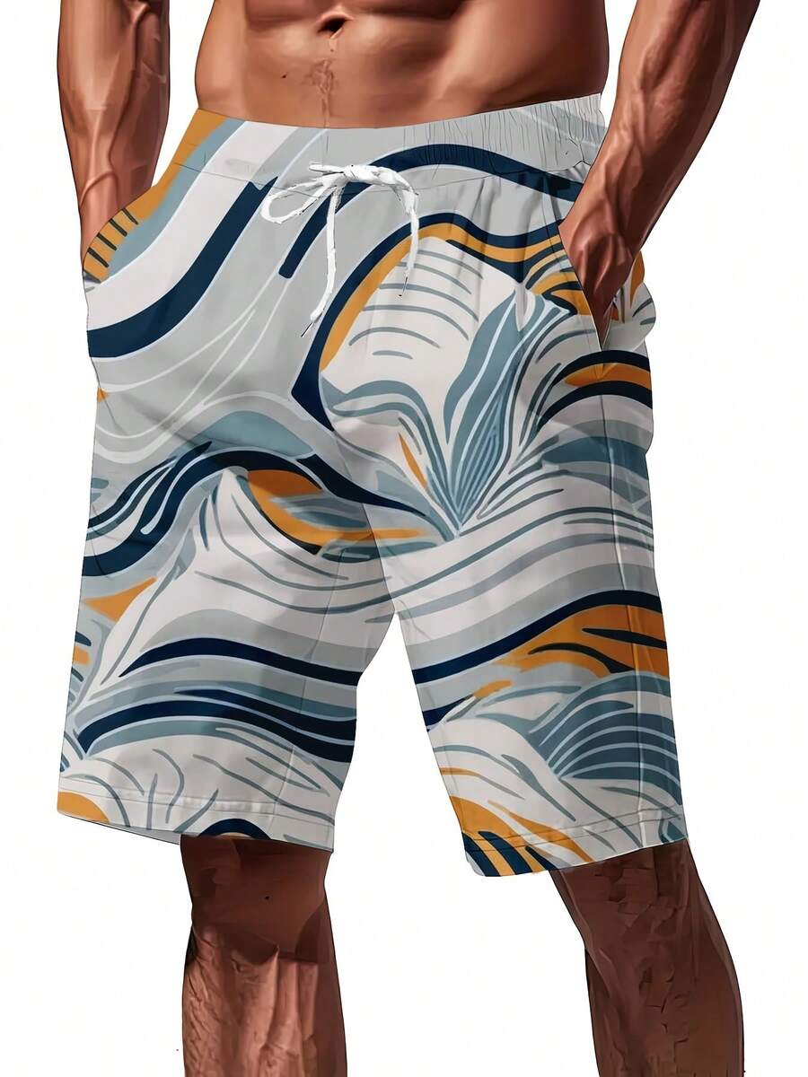 Mens Full Print Beach Shorts A – обзор и цена Swim Trunk Quick Dry