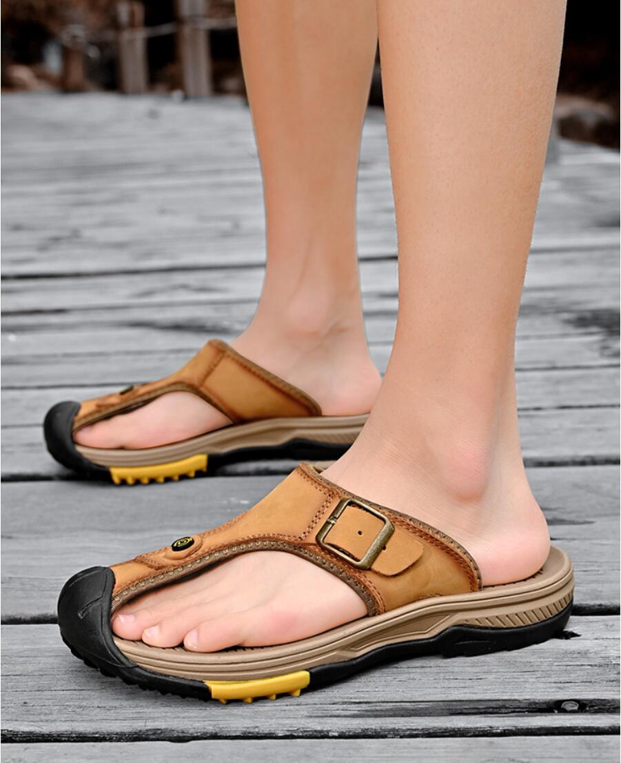 Genuine Leather Sandals Men Br – обзор и цена Flip Flop Leather Men