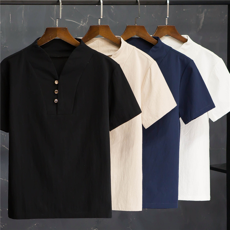 Men's Summer Cotton Linen Shor – обзор и цена Linen Shirt Breathable