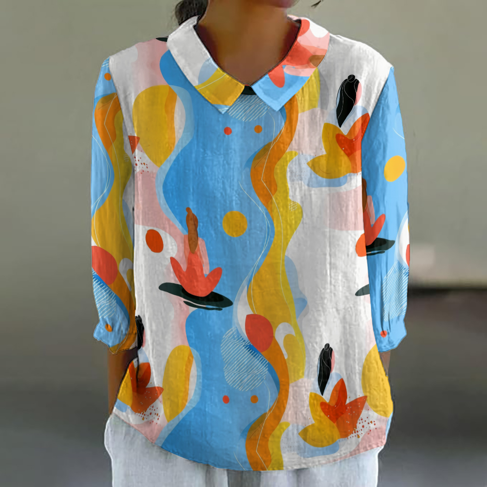 Women's Floral Shirt Cute 3/4  – обзор и цена Resort Shirt Floral