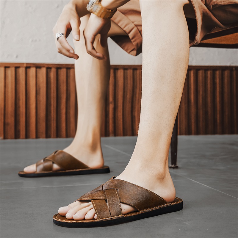 Genuine Leather Men Casual San – обзор и цена Flip Flop Leather Men