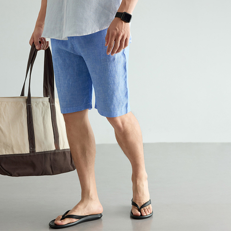 Men's Linen Cotton Shorts Summ – обзор и цена Short Linen Drawstring