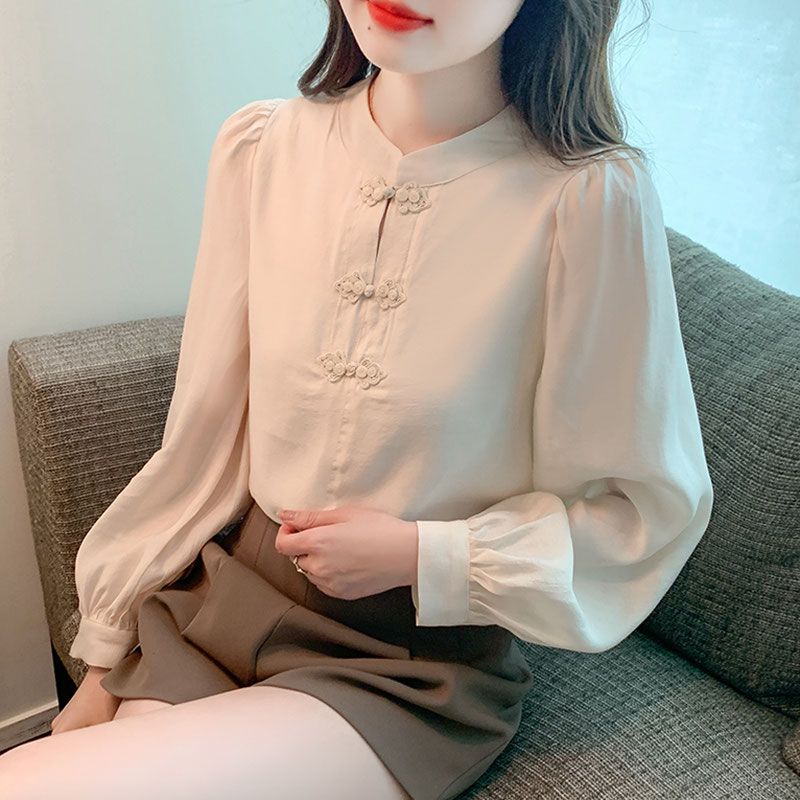 New Chinese Style Stand Up Col – обзор и цена Shirt Camp Collar
