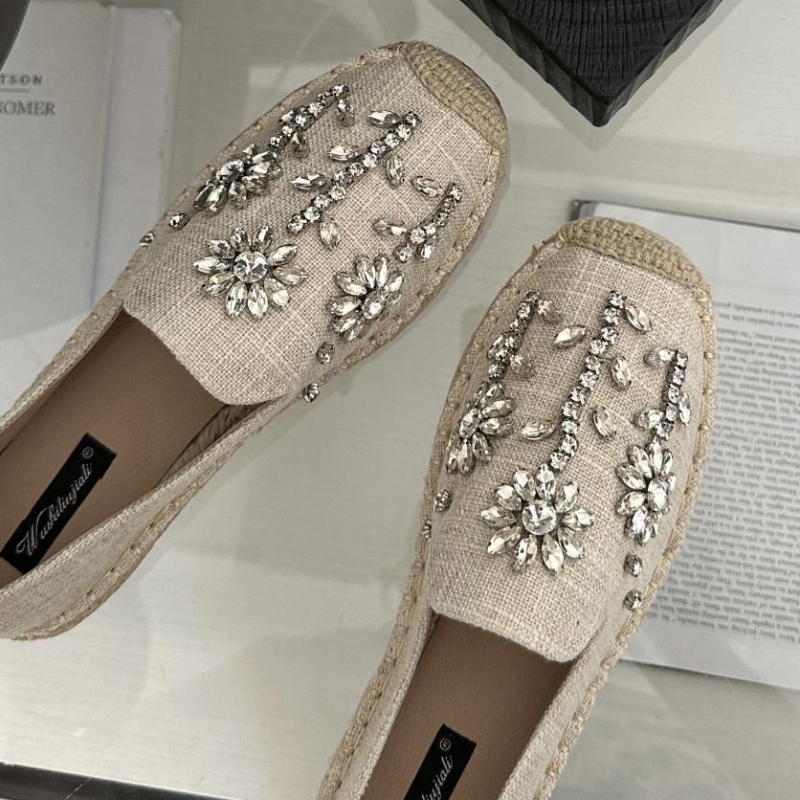 2026 Rhinestone Flower Decorat – обзор и цена Espadrille Slip On