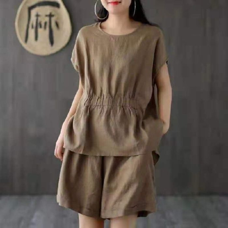 Linen casual solid color two-p – обзор и цена Linen Shirt Breathable