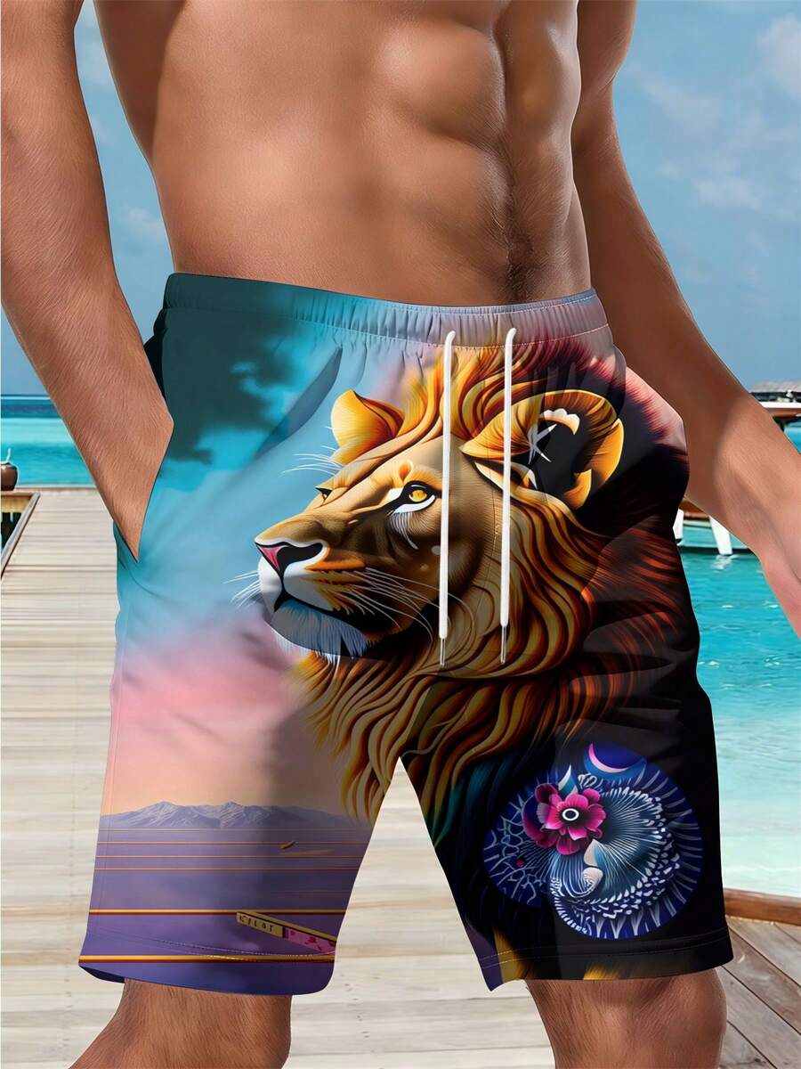 Mens Beach Shorts 3D Print Lio – обзор и цена Swim Trunk Quick Dry