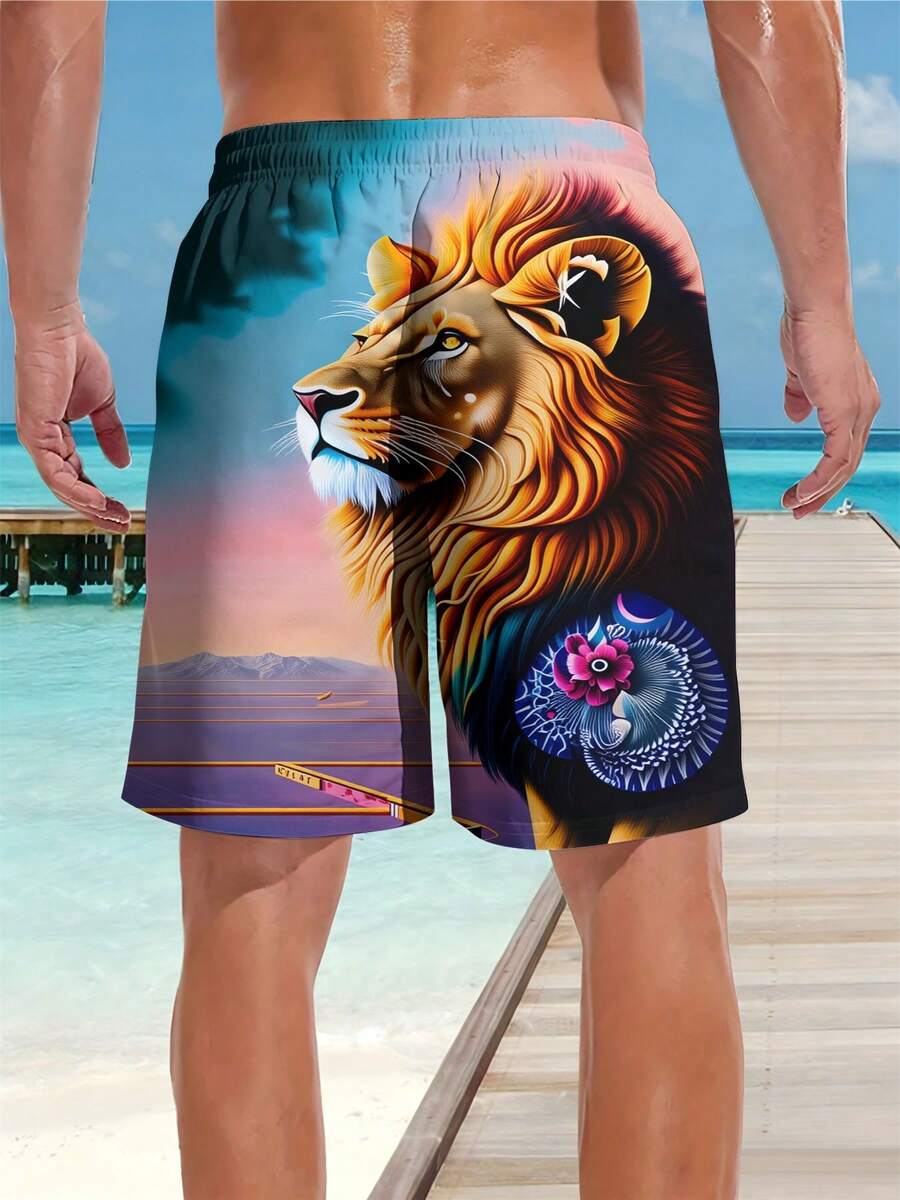 Mens Beach Shorts 3D Print Lio – обзор и цена Swim Trunk Quick Dry