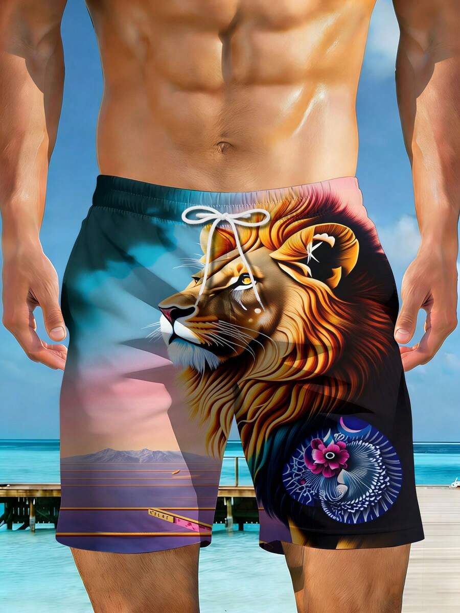 Mens Beach Shorts 3D Print Lio – обзор и цена Swim Trunk Quick Dry