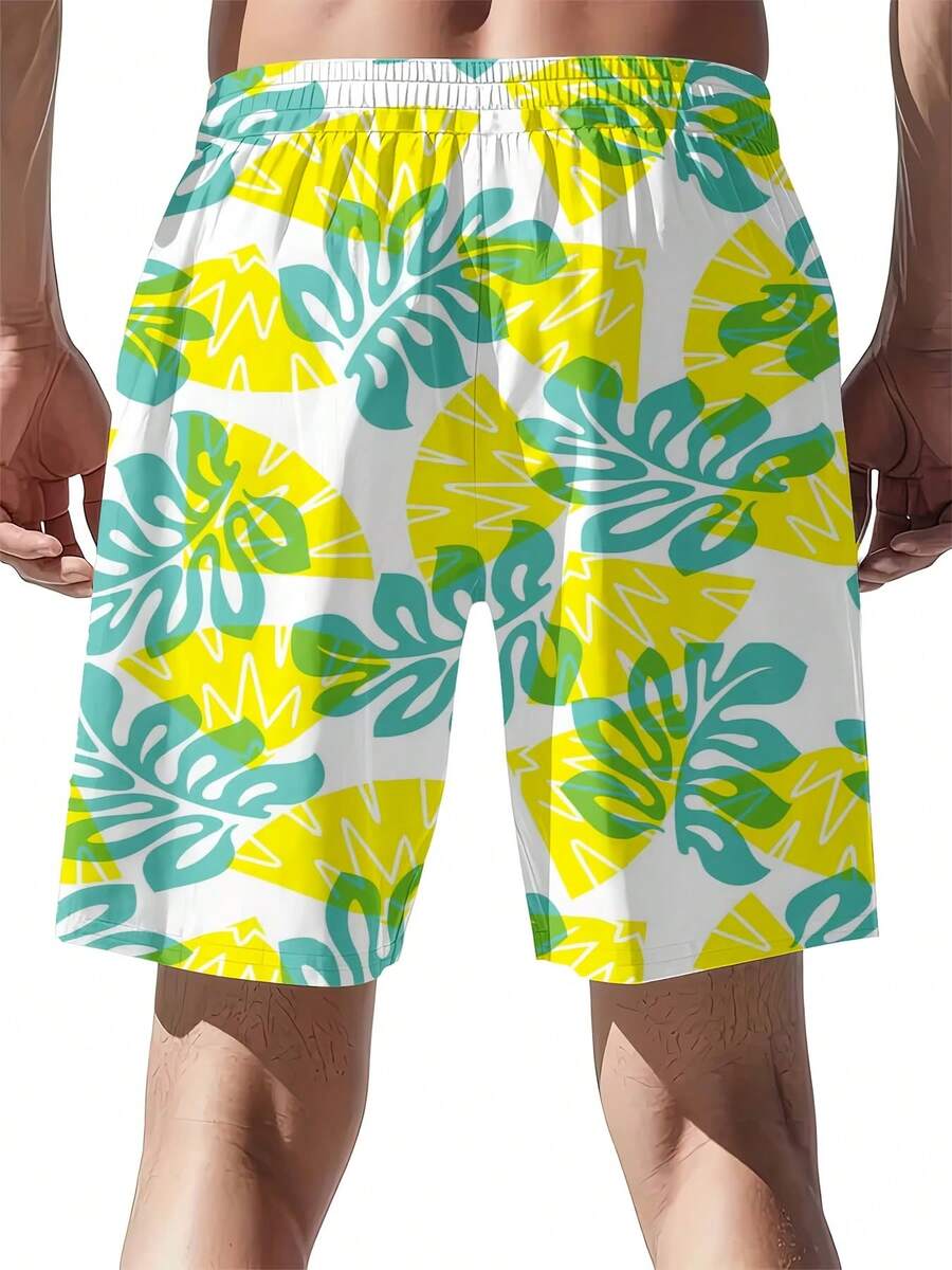 Mens Tropical Leaf Print Swim  – обзор и цена Swim Trunk Quick Dry