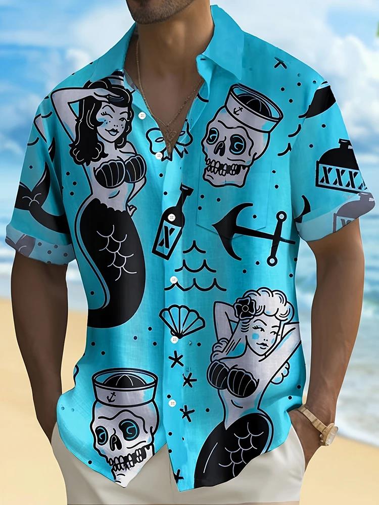 Summer Men's Fashion Casual So – обзор и цена Resort Shirt Floral