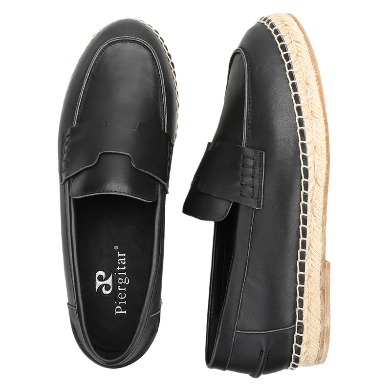 Piegitar Black Genuine Leather – обзор и цена Espadrille Slip On