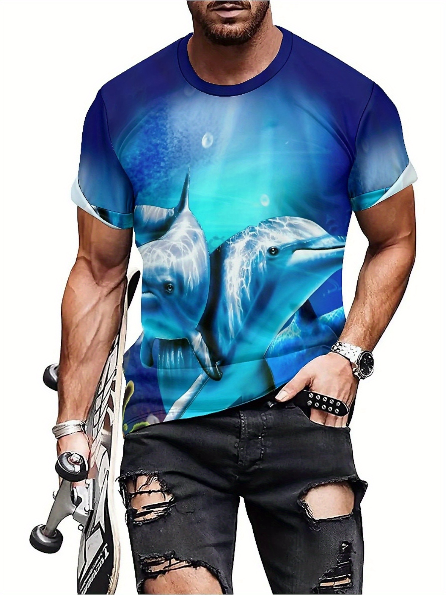 Men'S Ocean Animal Dolphin Pri – обзор и цена Tee Graphic Print