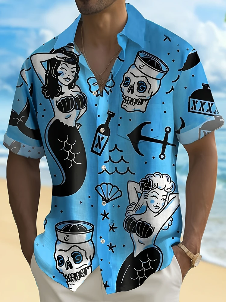 Summer Men's Fashion Casual So – обзор и цена Resort Shirt Floral