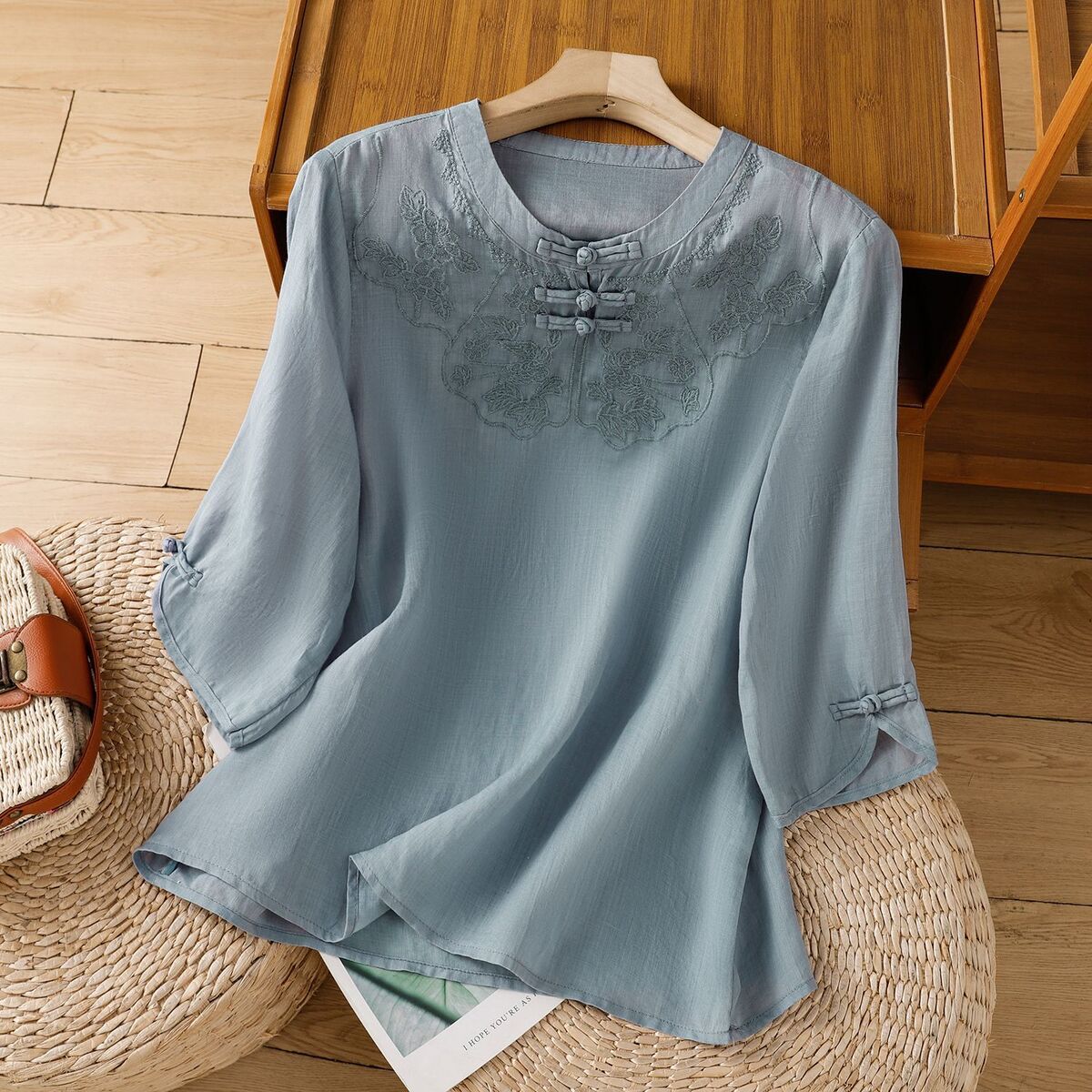 Chinese Style Round Collar But – обзор и цена Shirt Camp Collar