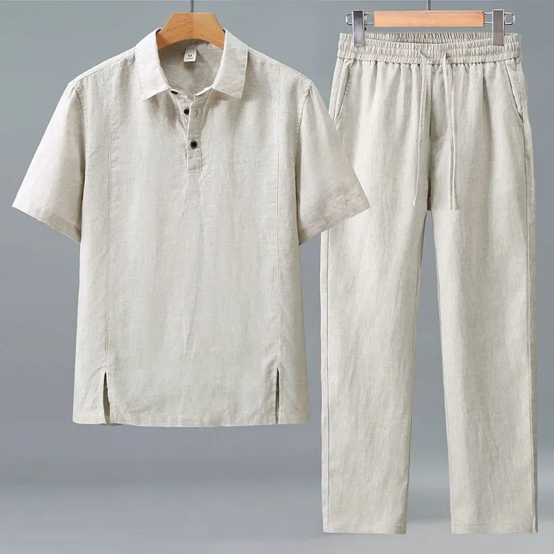 Men Plus Size Summer Linen Two – обзор и цена Short Linen Drawstring