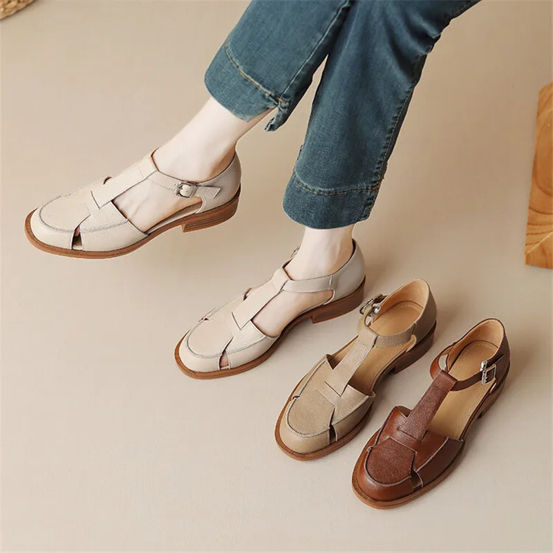 2023 Summer Sandals Cowhide Ro – обзор и цена Casual Sandal Leather