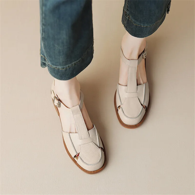 2023 Summer Sandals Cowhide Ro – обзор и цена Casual Sandal Leather