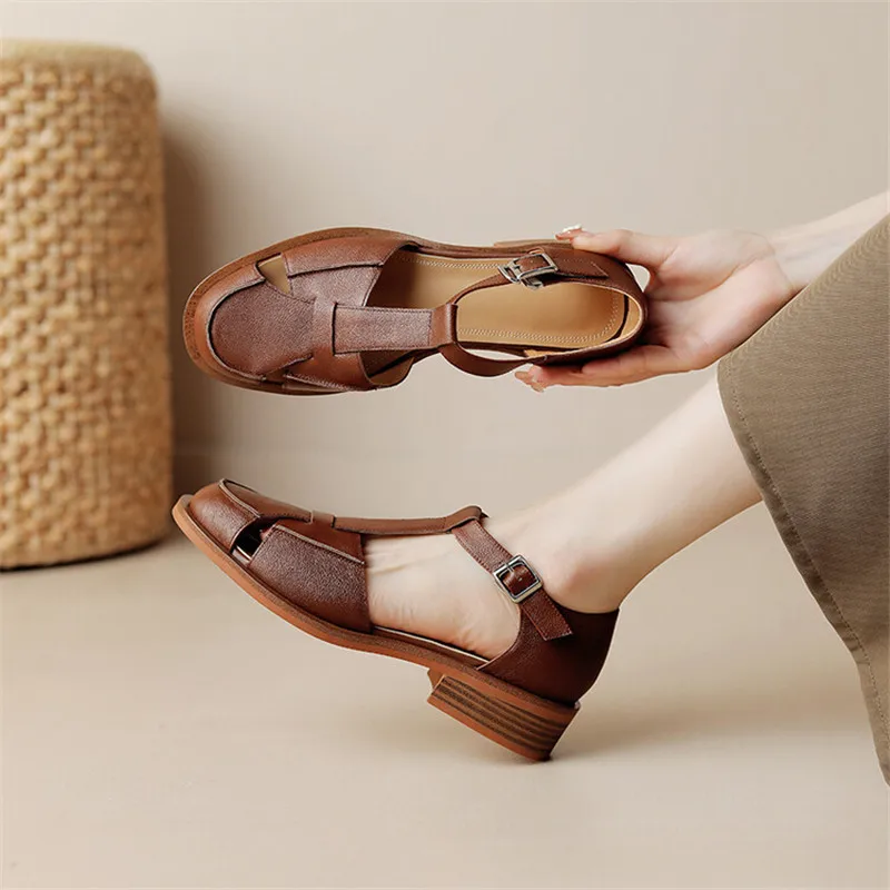2023 Summer Sandals Cowhide Ro – обзор и цена Casual Sandal Leather
