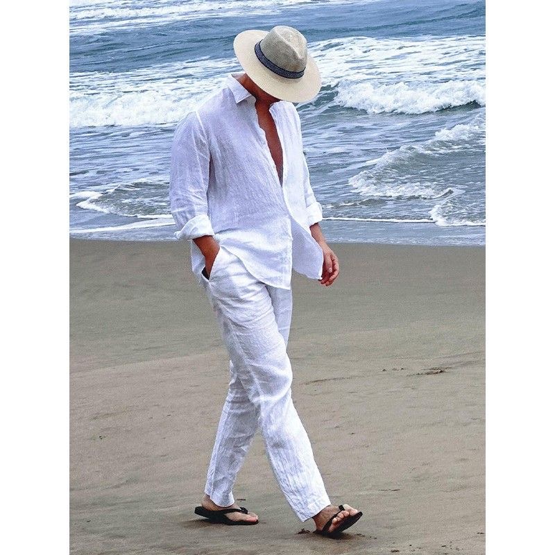 Beach Vacation Style Cotton Li – обзор и цена Linen Shirt Breathable
