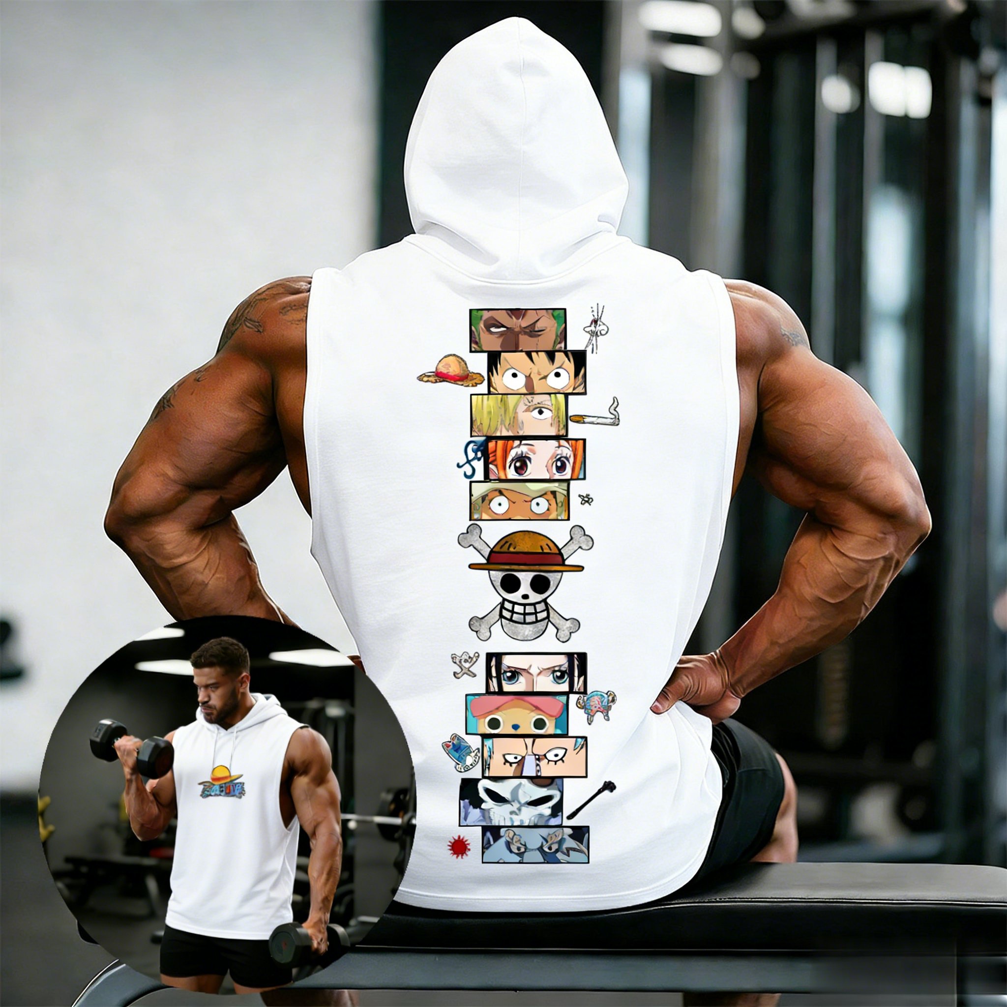 One Piece Anime Hoodie Sleevel – обзор и цена Tank Top Muscle