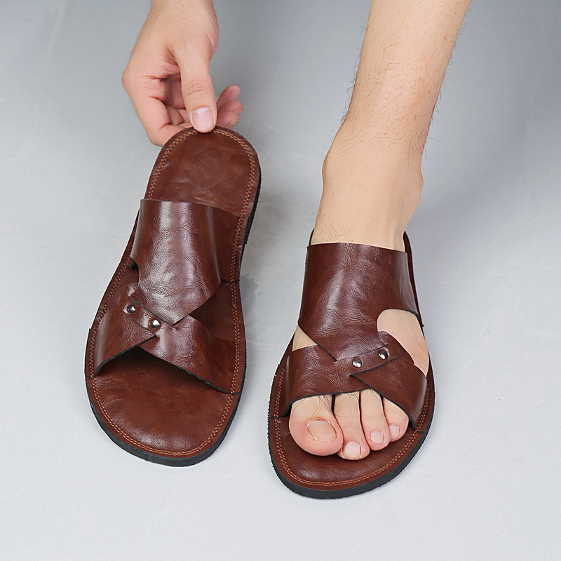 Handmade Leather Slippers Men  – обзор и цена Flip Flop Leather Men