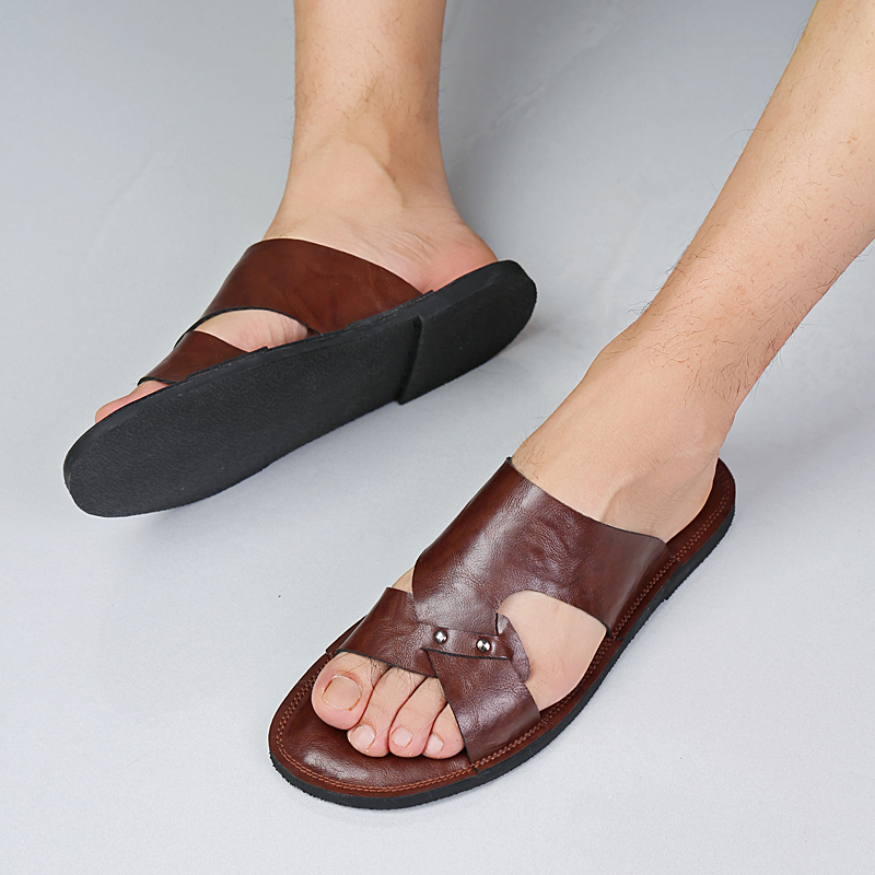 Handmade Leather Slippers Men  – обзор и цена Flip Flop Leather Men