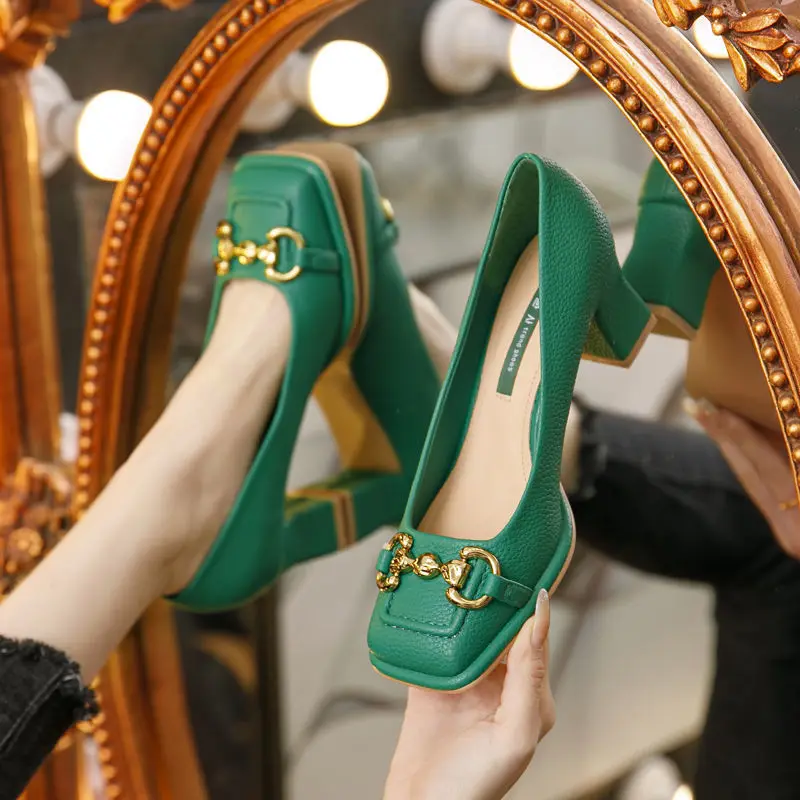 2026 New Retro Square Head Hig – обзор и цена Casual Sandal Leather