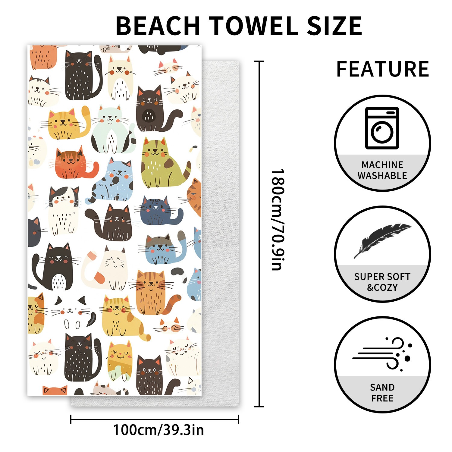 1PC Large Size Beach Blanket M – обзор и цена Beach Towel Large