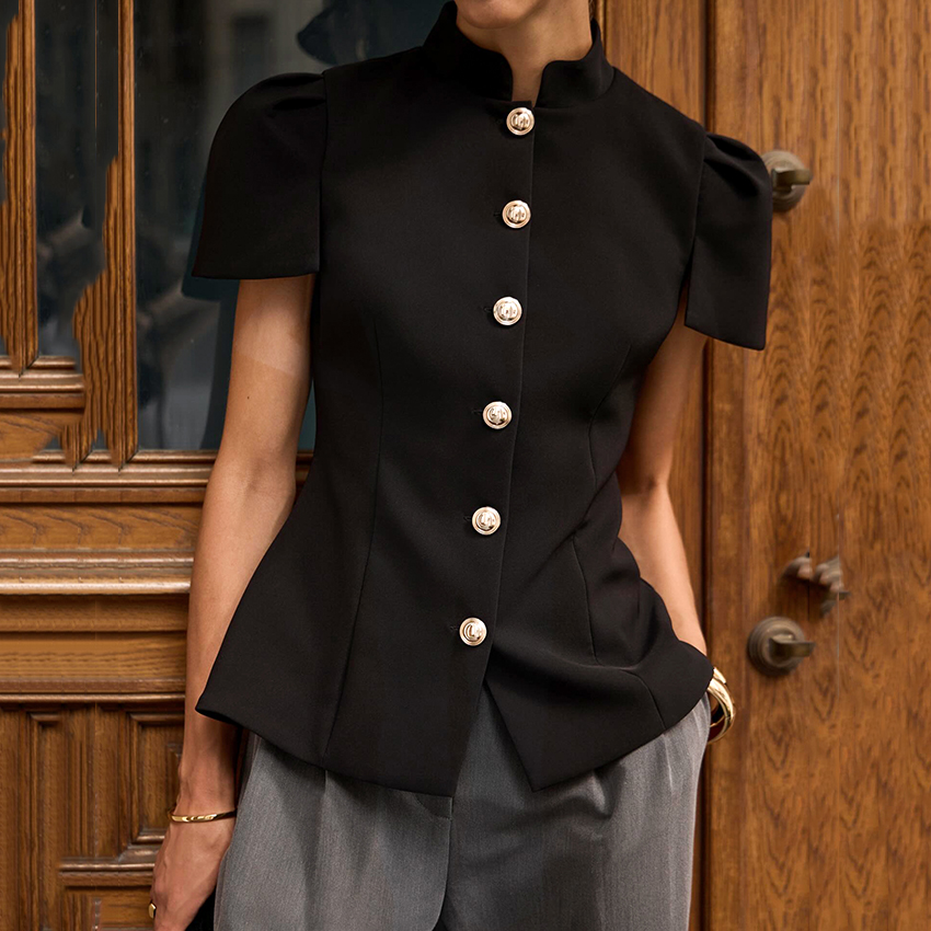 Linad Vintage Black Short Puff – обзор и цена Shirt Camp Collar