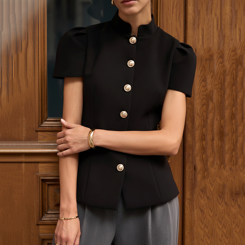 Linad Vintage Black Short Puff – обзор и цена Shirt Camp Collar