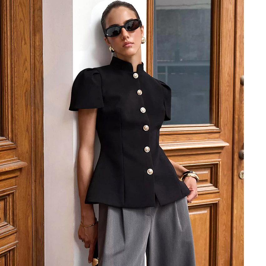 Linad Vintage Black Short Puff – обзор и цена Shirt Camp Collar