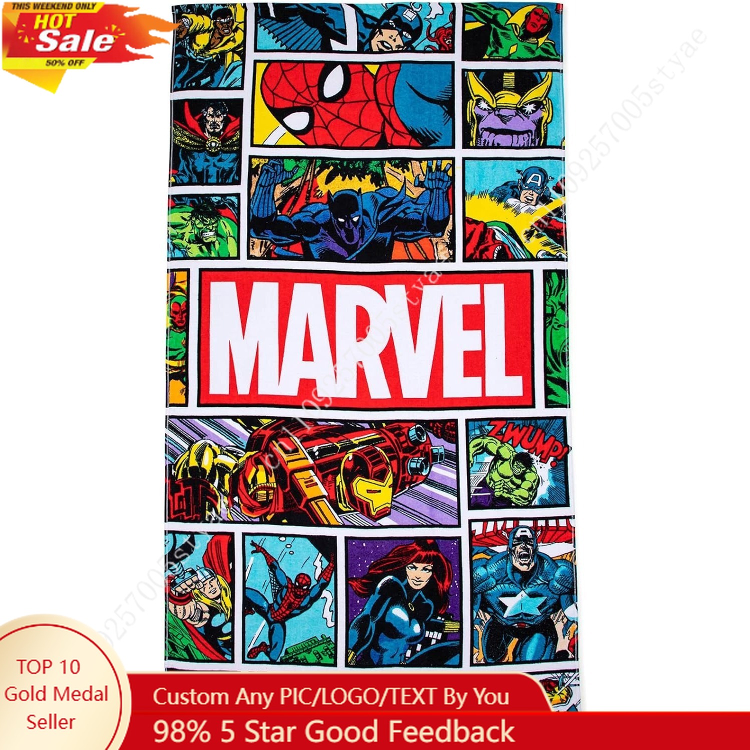 Marvel Thor Comics Vintage Cos – обзор и цена Beach Towel Large