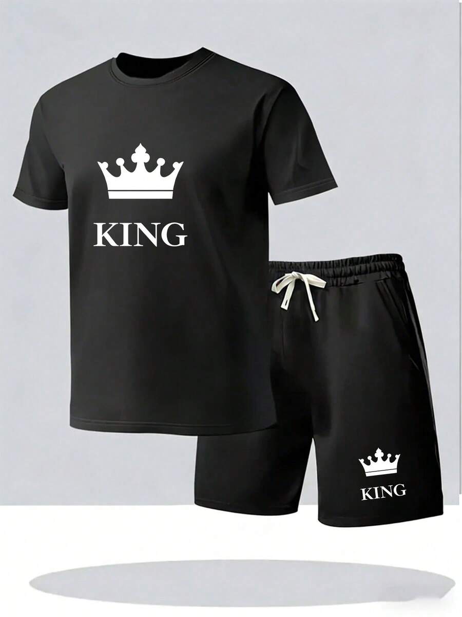 2-Piece Mens Summer Lounge Set – обзор и цена Tee Graphic Print