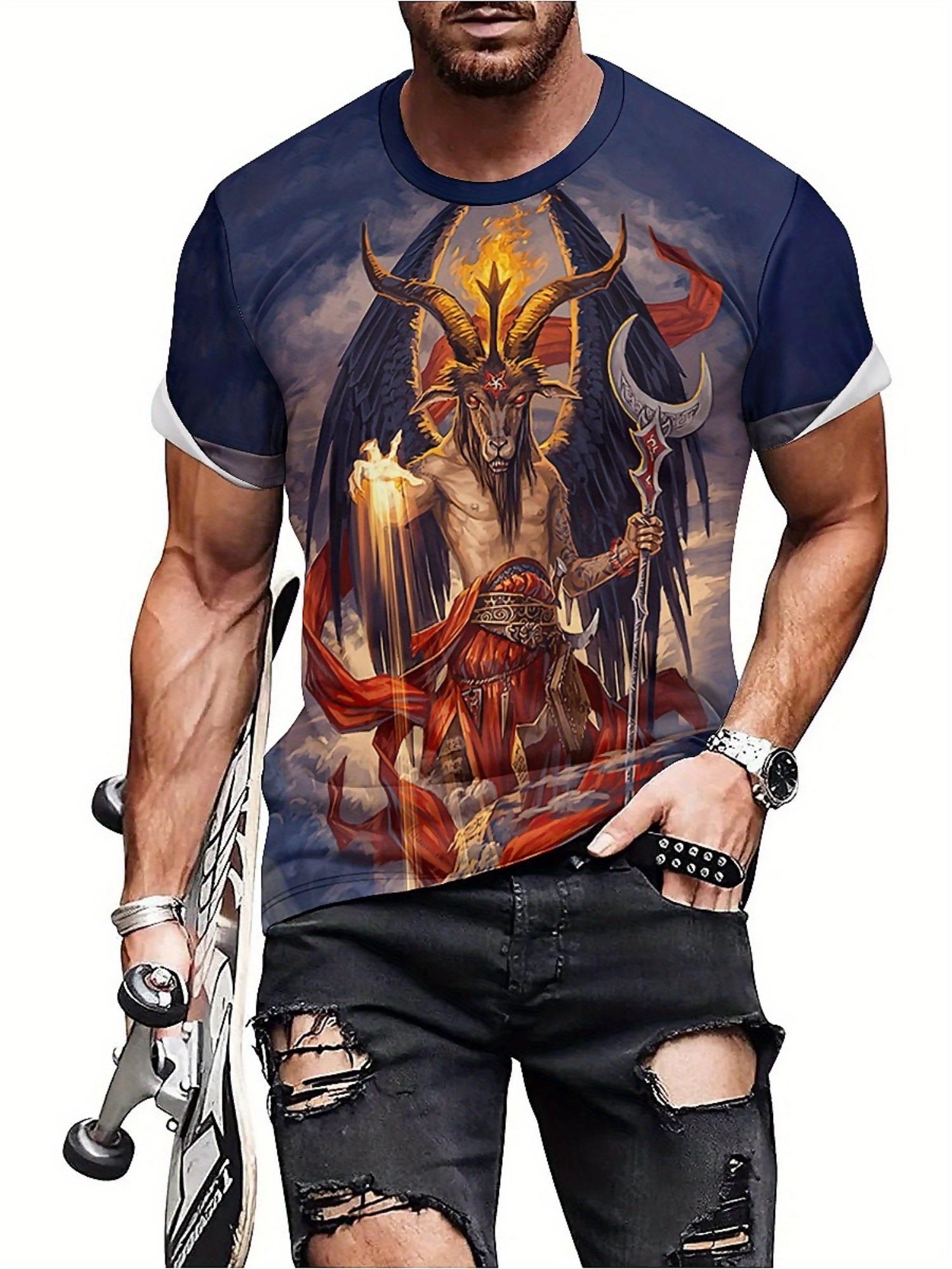 Men's 3D Demon Print T-Shirt | – обзор и цена Tee Graphic Print